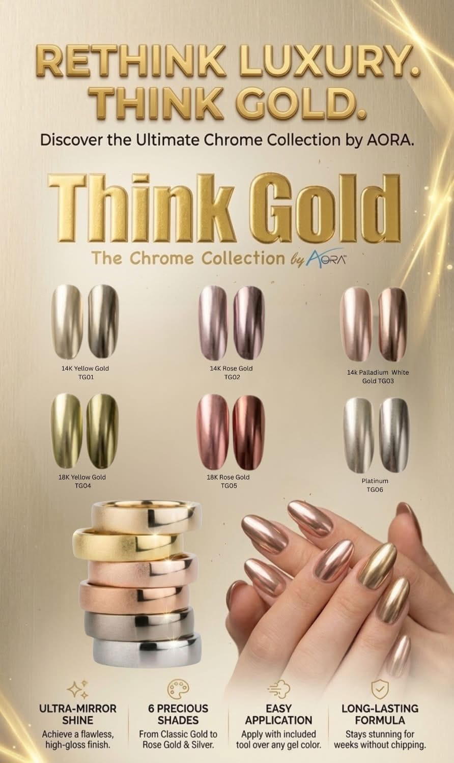 Aora Tink Gold 6 colors Chrome Collection