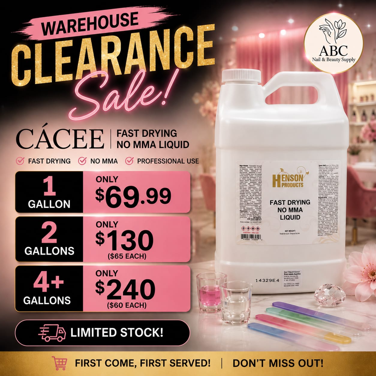 CACEE Fast Dry No MMA Liquid – 1 Gallon (3.785L) DEAL