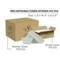 Cre8tion Foot Files - Disposable Mini Pumice Sponge, White- Box (400pcs)