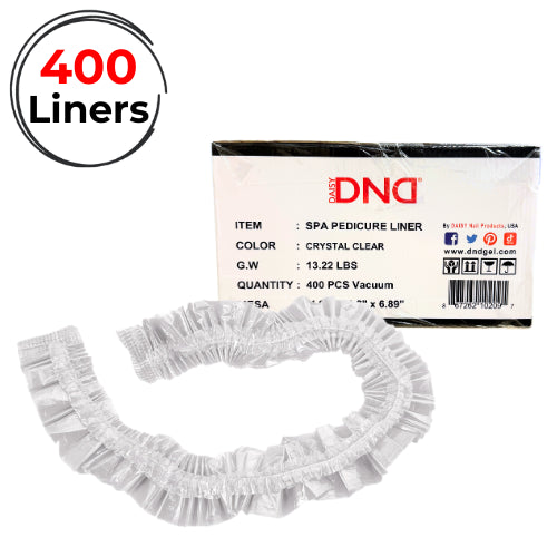 DND Pedicure Spa Liner BLUE or CLEAR 400pcs/case