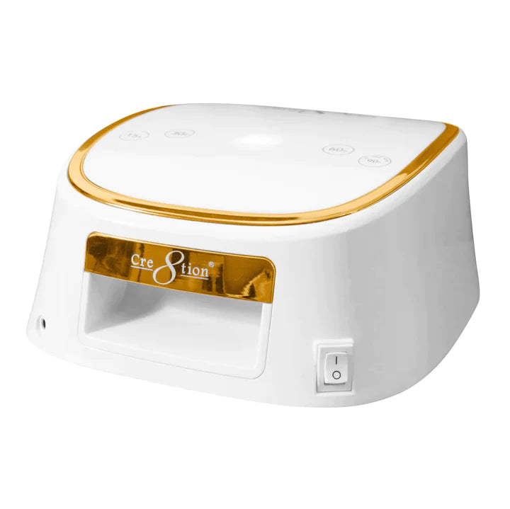 Cre8tion Cordless LED Lamp - White with Gold Rim