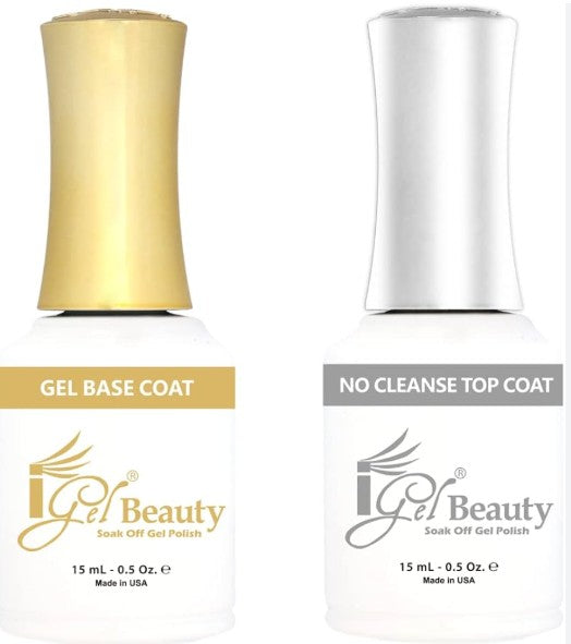 iGel Top Coat No Cleanse/Base Coat/Jet Black/Pure white 0.5oz